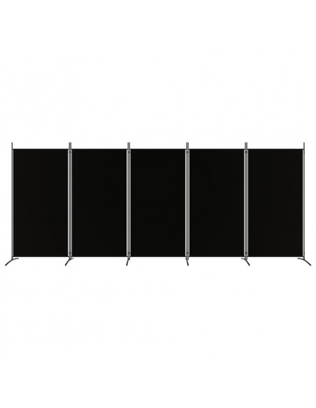 Divisorio a 5 Pannelli Nero 433x180 cm in Tessuto