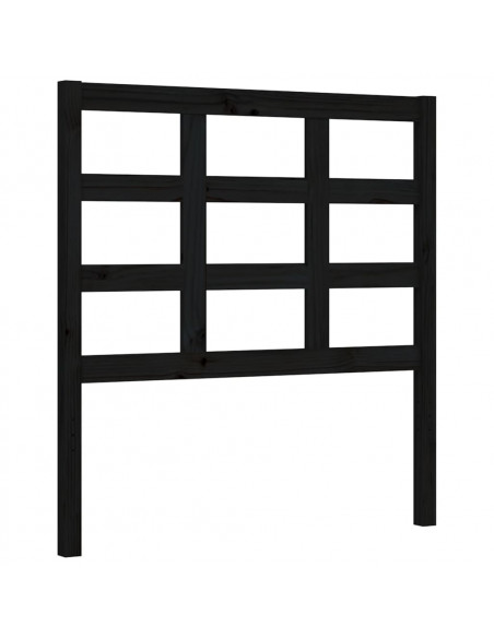 Giroletto con Testiera Nero Small Single in Legno Massello