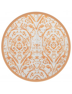 Tappeto da Esterni Arancione e Bianco Ø200 cm in PP 2