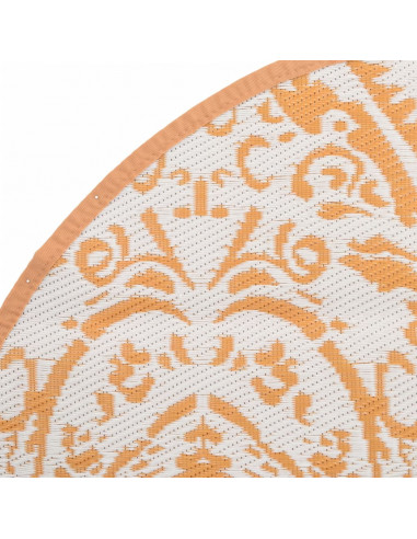 Tappeto da Esterni Arancione e Bianco Ø200 cm in PP