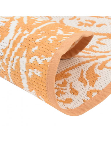 Tappeto da Esterni Arancione e Bianco Ø200 cm in PP