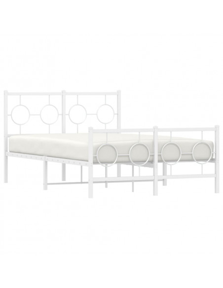 Giroletto con Testiera e Pediera Metallo Bianco 120x190 cm