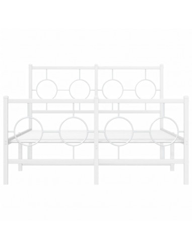 Giroletto con Testiera e Pediera Metallo Bianco 120x190 cm