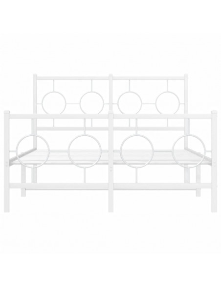 Giroletto con Testiera e Pediera Metallo Bianco 120x190 cm