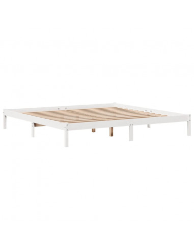 Letto senza Materasso Bianco 180x200 cm Legno Massello di Pino