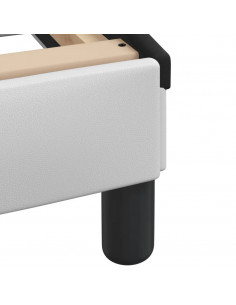 Letto con Materasso Bianco e Nero 140x190 cm in Similpelle 2