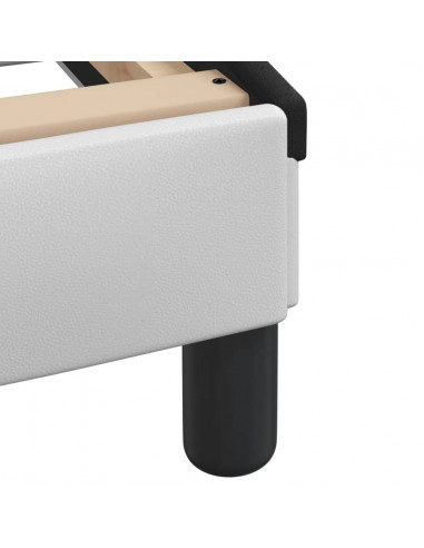 Letto con Materasso Bianco e Nero 140x190 cm in Similpelle