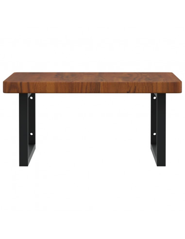 Ripiano a Parete per Lavabo in Acciaio e Massello di Rovere