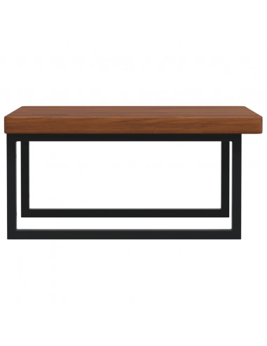 Ripiano a Parete per Lavabo in Acciaio e Massello di Rovere