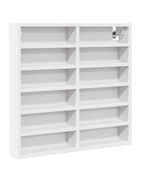 Armadietto con Vetrina Bianco 60x8,5x58 cm Legno Multistrato