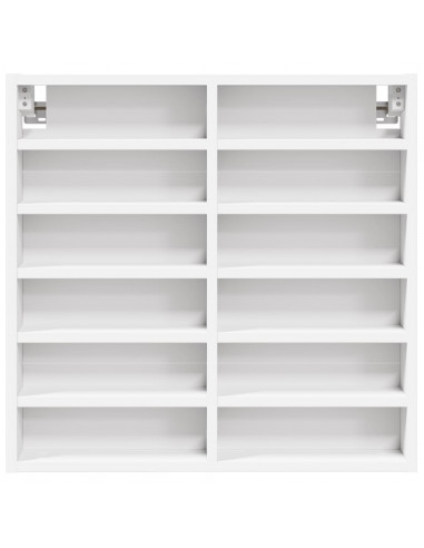 Armadietto con Vetrina Bianco 60x8,5x58 cm Legno Multistrato