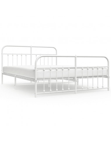 Giroletto con Testiera e Pediera Metallo Bianco 183x213 cm