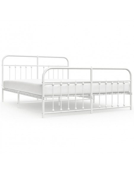 Giroletto con Testiera e Pediera Metallo Bianco 183x213 cm