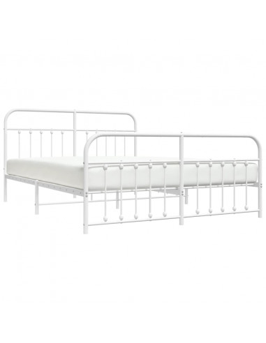 Giroletto con Testiera e Pediera Metallo Bianco 183x213 cm