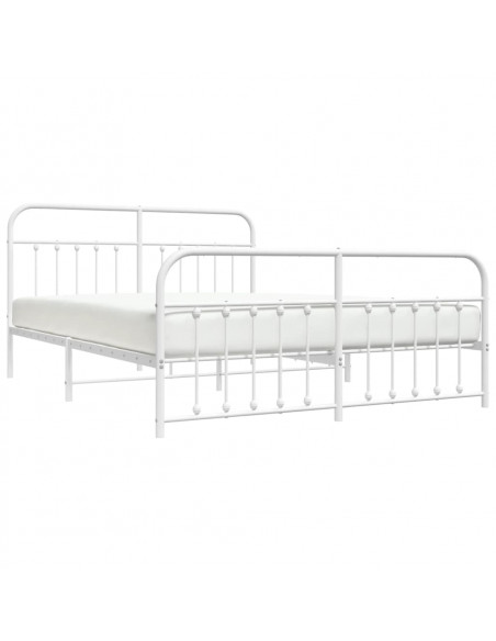 Giroletto con Testiera e Pediera Metallo Bianco 183x213 cm