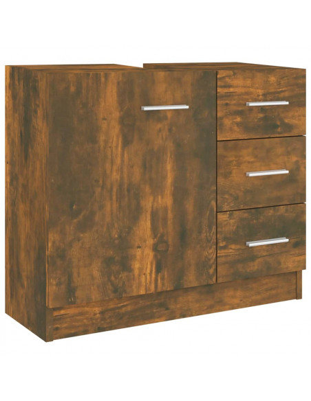 Mobile Lavabo Rovere Fumo 63x30x54 cm in Legno Multistrato