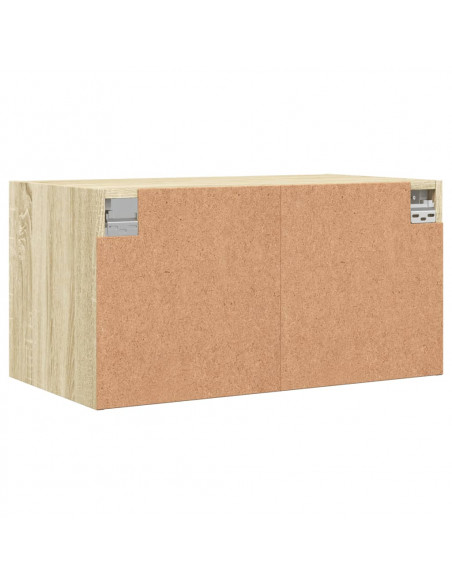 Mobili a Muro con Ante in Vetro 2pz Rovere Sonoma 68,5x37x35 cm
