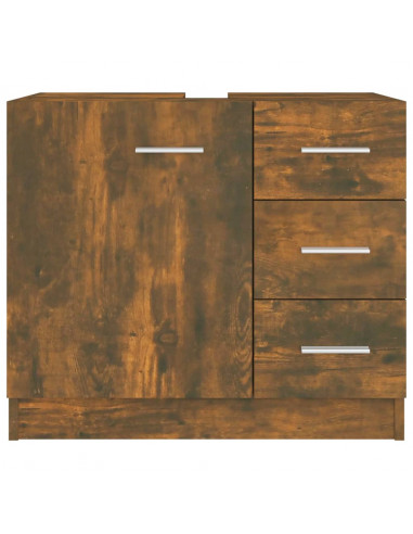 Mobile Lavabo Rovere Fumo 63x30x54 cm in Legno Multistrato