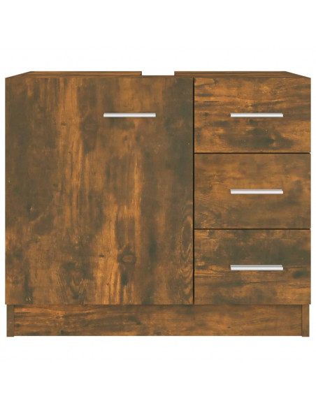Mobile Lavabo Rovere Fumo 63x30x54 cm in Legno Multistrato
