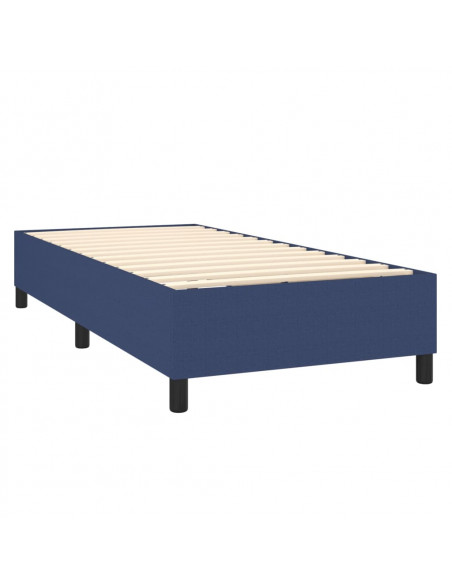 Letto a Molle con Materasso e LED Blu 80x200 cm in Tessuto