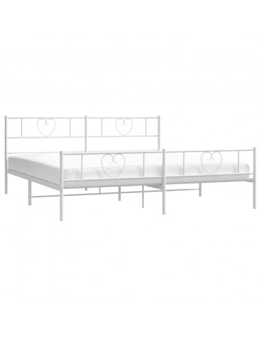 Giroletto con Testiera e Pediera Metallo Bianco 183x213 cm