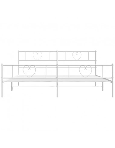 Giroletto con Testiera e Pediera Metallo Bianco 183x213 cm