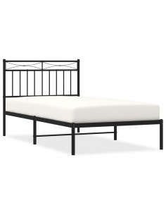 Giroletto con Testiera in Metallo Nero 100x190 cm 2