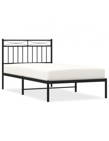 Giroletto con Testiera in Metallo Nero 100x190 cm