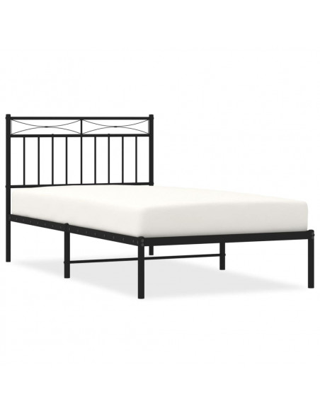 Giroletto con Testiera in Metallo Nero 100x190 cm