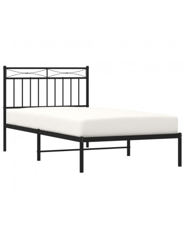 Giroletto con Testiera in Metallo Nero 100x190 cm