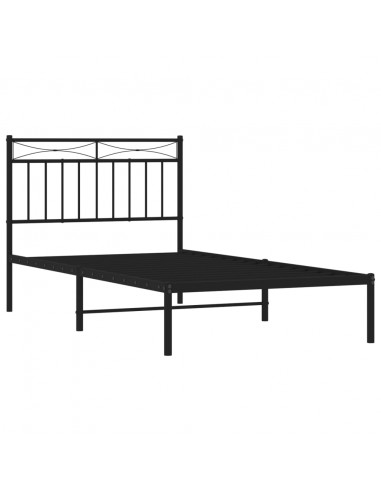 Giroletto con Testiera in Metallo Nero 100x190 cm