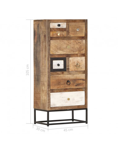 Cassettiera 45x30x105 cm in Legno Massello di Recupero