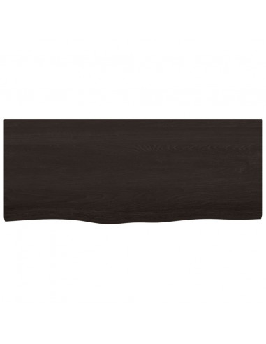 Piano Bagno Marrone Scuro 100x40x2cm Legno Massello Trattato