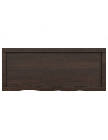 Piano Bagno Marrone Scuro 100x40x2cm Legno Massello Trattato
