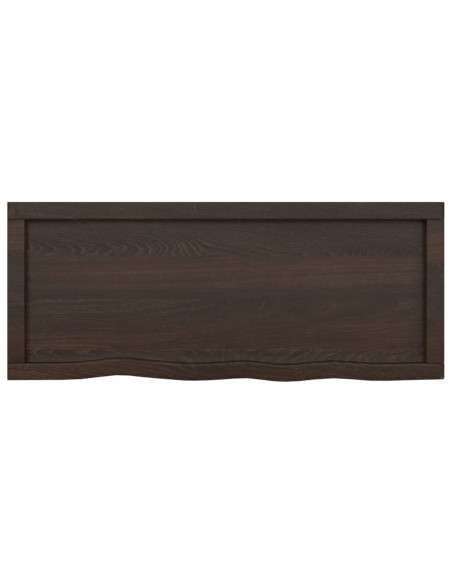 Piano Bagno Marrone Scuro 100x40x2cm Legno Massello Trattato
