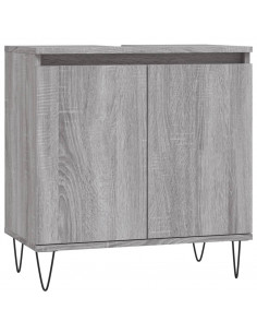 Mobile da Bagno Grigio Sonoma 58x33x60 cm in Legno Multistrato 2