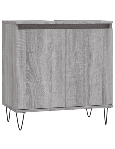 Mobile da Bagno Grigio Sonoma 58x33x60 cm in Legno Multistrato