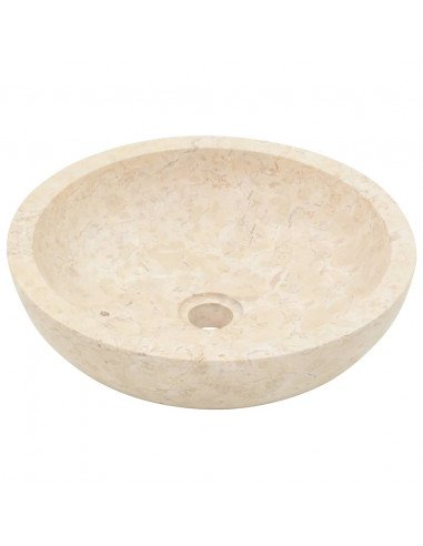Mobile Vanità Bagno e Lavandini Marmo Crema Legno Massello Teak