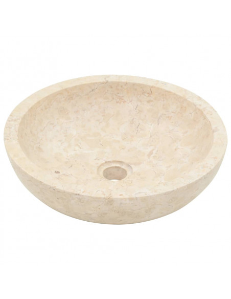 Mobile Vanità Bagno e Lavandini Marmo Crema Legno Massello Teak