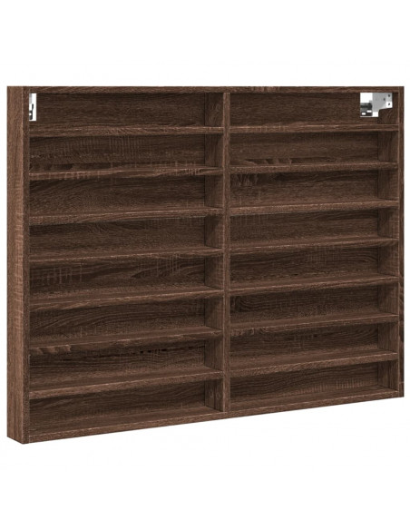 Armadietto Vetrina Rovere Marrone 100x8,5x75 Legno Multistrato
