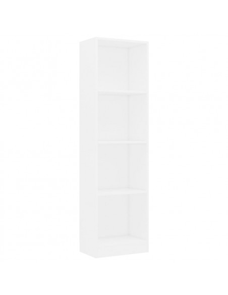 Libreria a 4 Ripiani Bianca 40x24x142 cm in Legno Multistrato