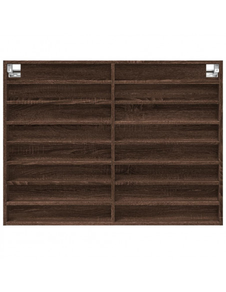Armadietto Vetrina Rovere Marrone 100x8,5x75 Legno Multistrato
