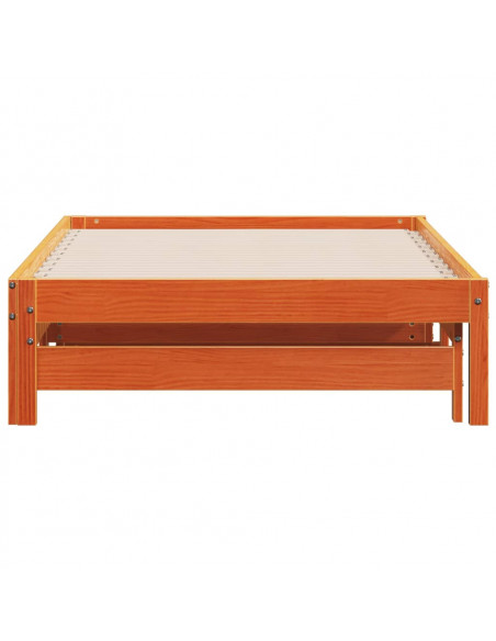 Divano con Letto Estraibile Marrone Cera 90x200cm Massello Pino