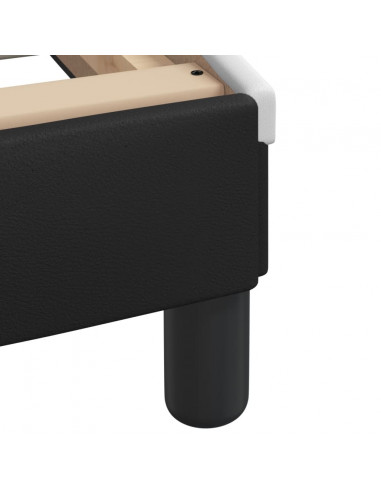 Letto con Materasso Nero e Bianco 90x200 cm in Similpelle