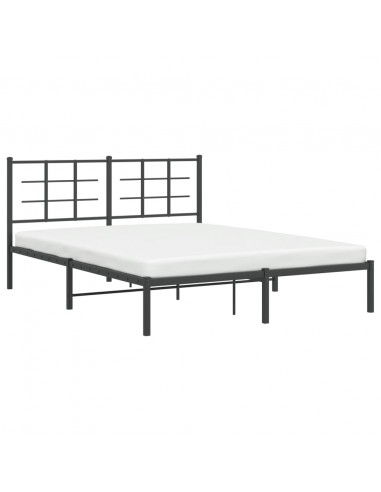 Giroletto con Testiera in Metallo Nero 160x200 cm