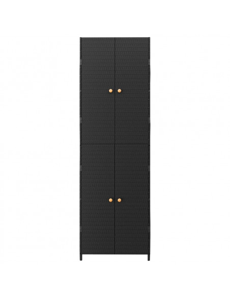 Armadietto Portaoggetti da Giardino Nero 59x40x180cm Polyrattan