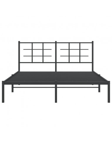Giroletto con Testiera in Metallo Nero 160x200 cm