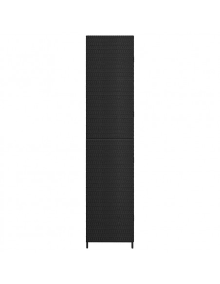 Armadietto Portaoggetti da Giardino Nero 59x40x180cm Polyrattan