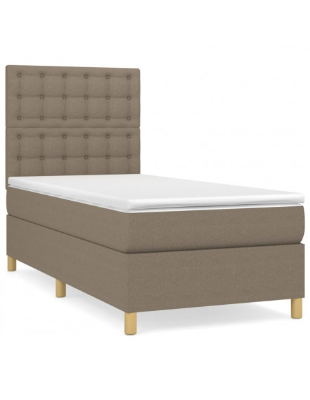 Giroletto a Molle con Materasso Tortora 90x190 cm in Tessuto