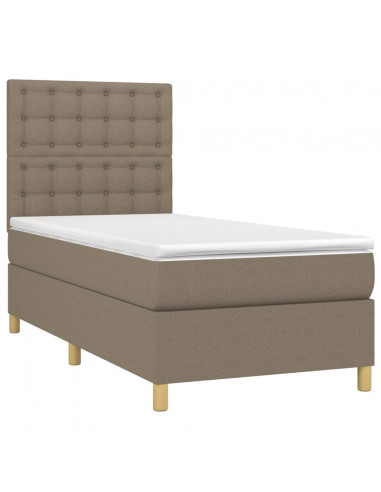 Giroletto a Molle con Materasso Tortora 90x190 cm in Tessuto